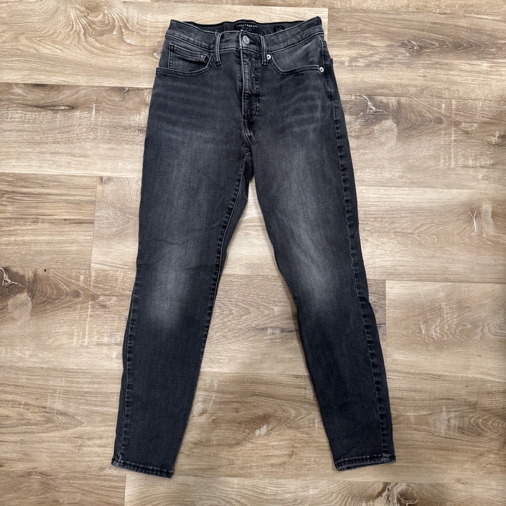 Lucky Brand Bridgette Jeans Womens 6/28 Grey High Rise Skinny Distressed EUC